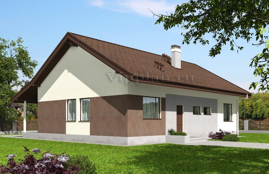 Одноэтажный дом с террасой