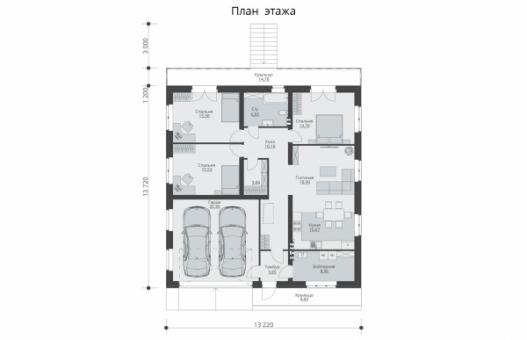 Одноэтажный дом с террасой и гаражом